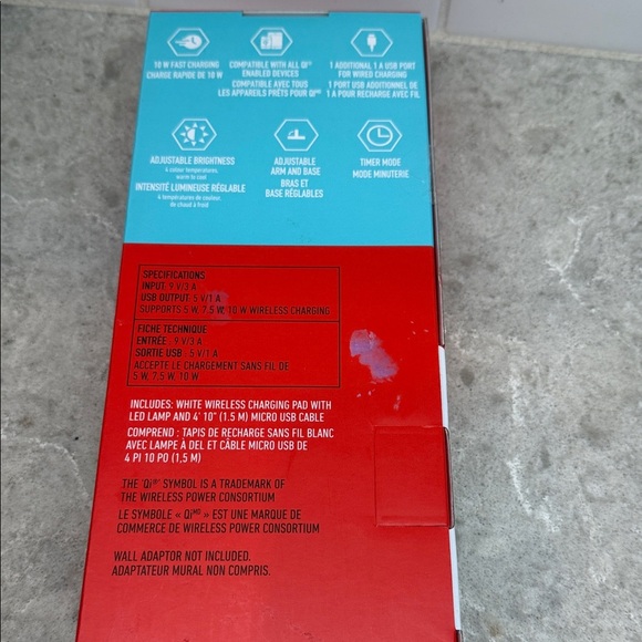 White Wireless Charging Pad with LED Lamp - Picture 3 of 5